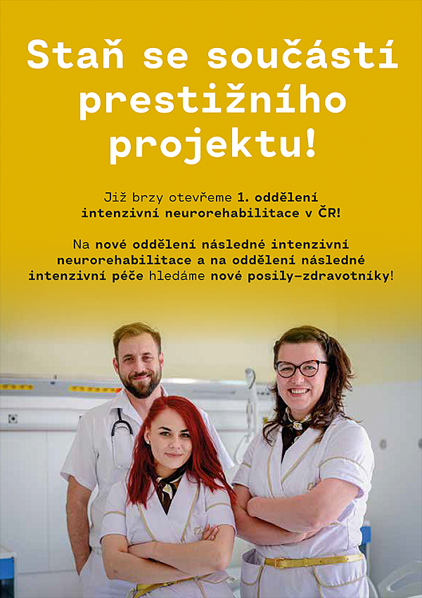 Hledáme zdravotníky na nové oddělení následné intenzivní neurorehabilitace
